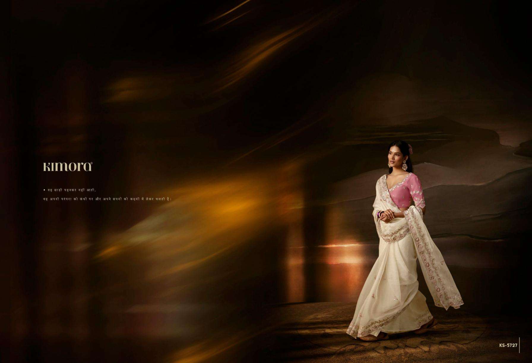 kimora chandrima traditional zari organza exclusive designer sarees catalog collection