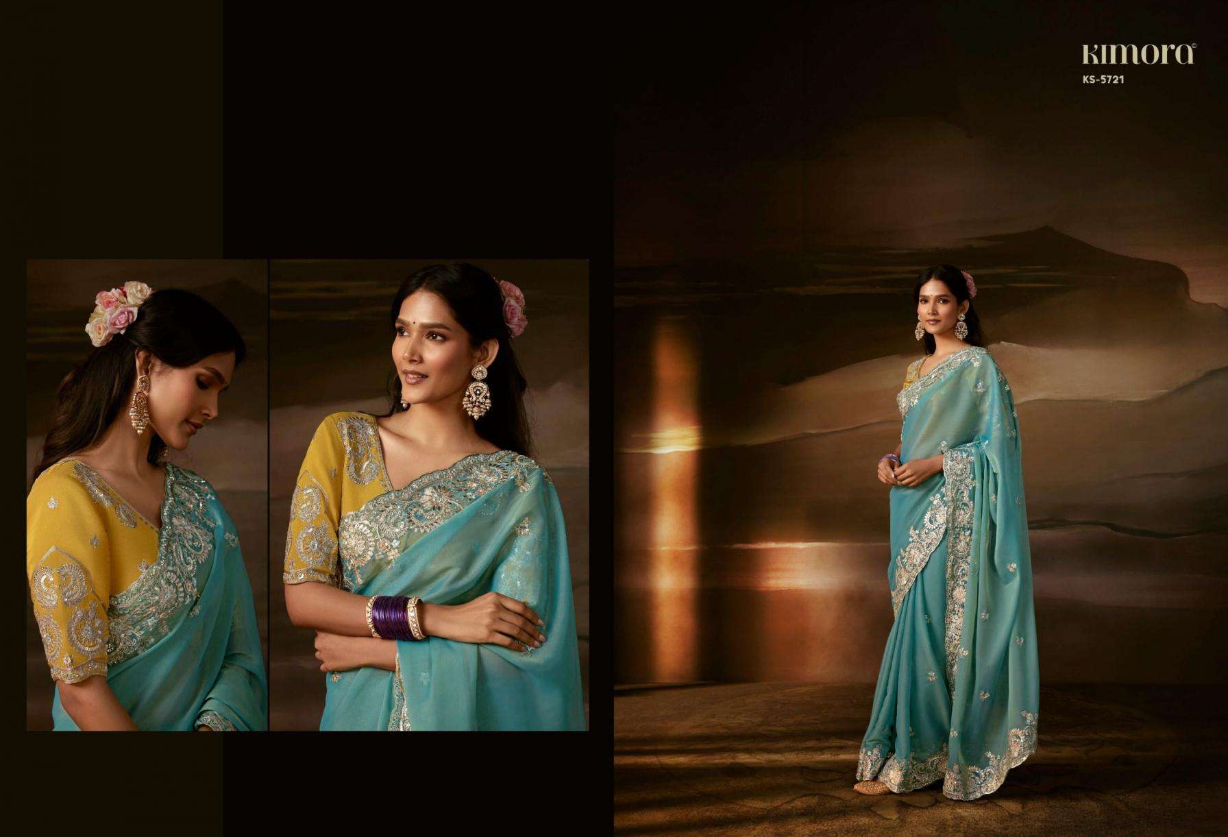 kimora chandrima traditional zari organza exclusive designer sarees catalog collection