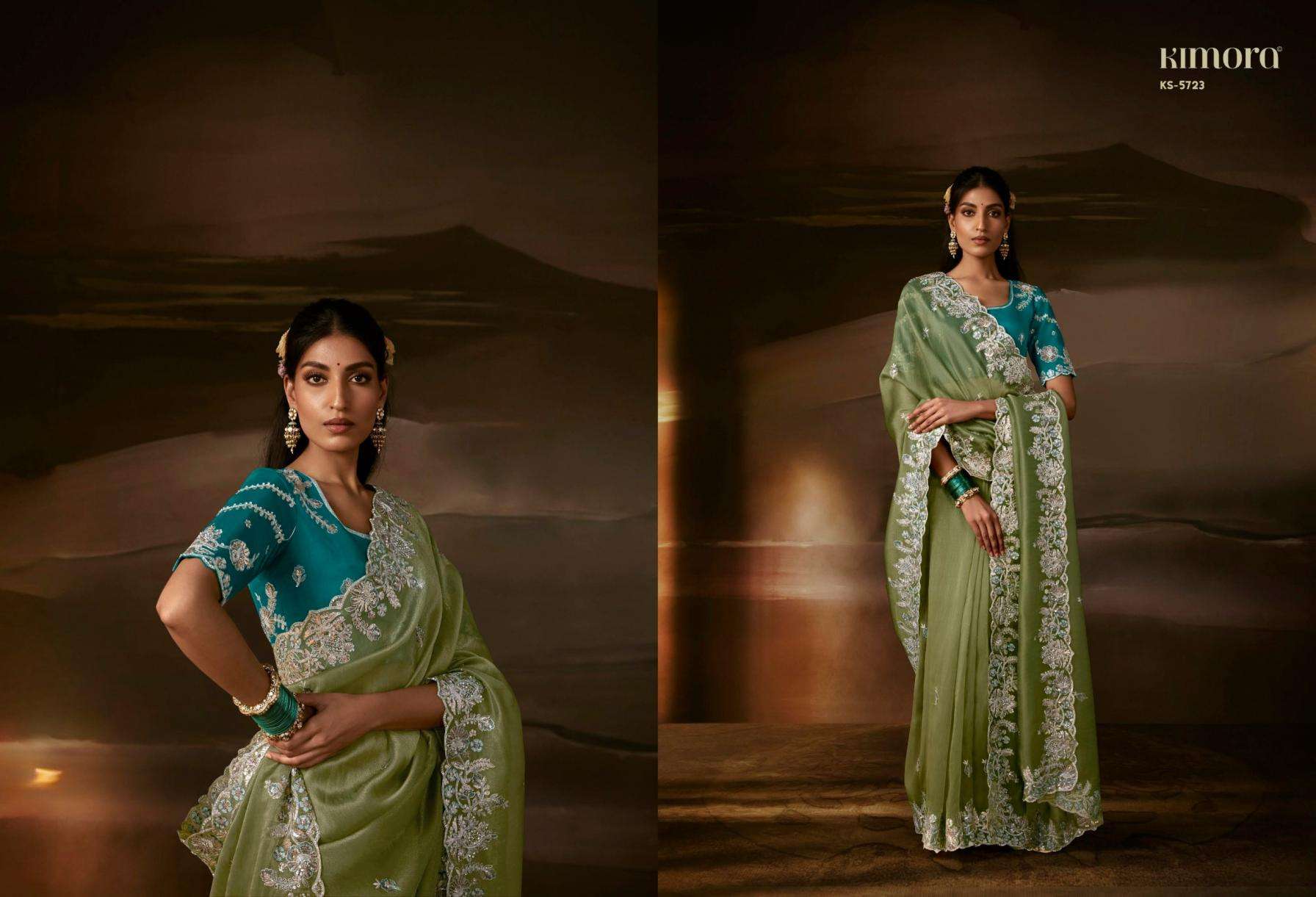 kimora chandrima traditional zari organza exclusive designer sarees catalog collection