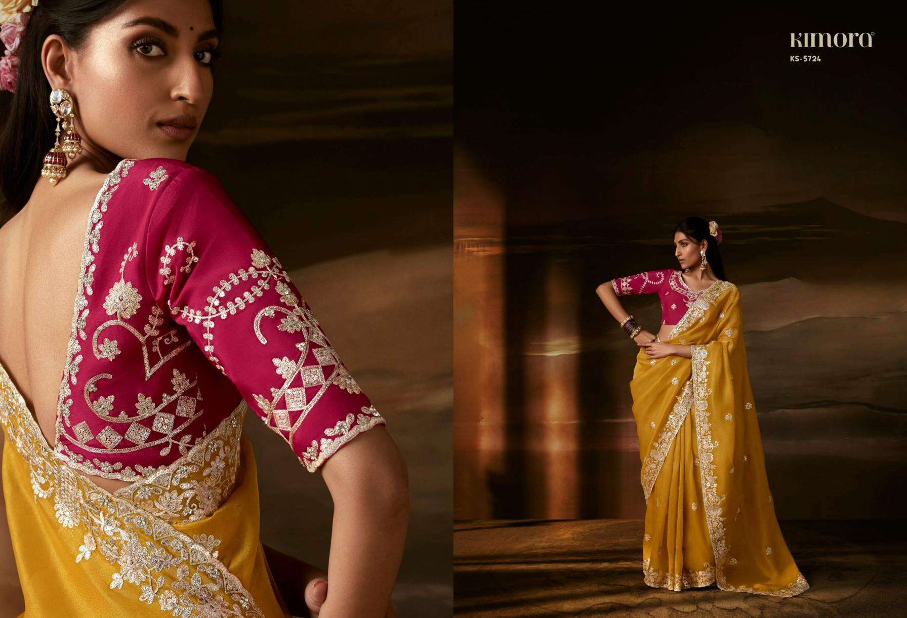kimora chandrima traditional zari organza exclusive designer sarees catalog collection