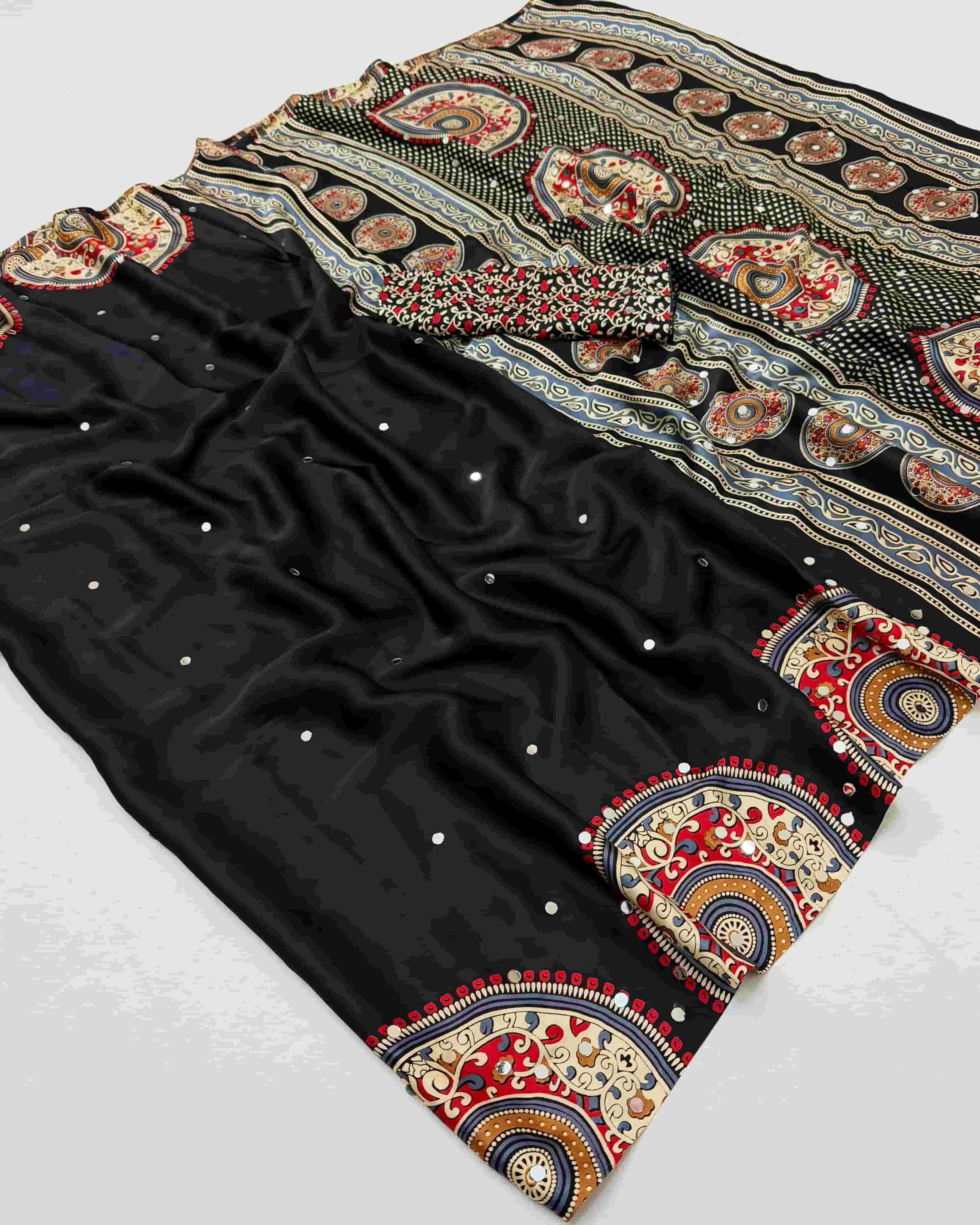 Rajtex Pure Ajrakh Mirror Modal Satin Catalog Supplier Surat