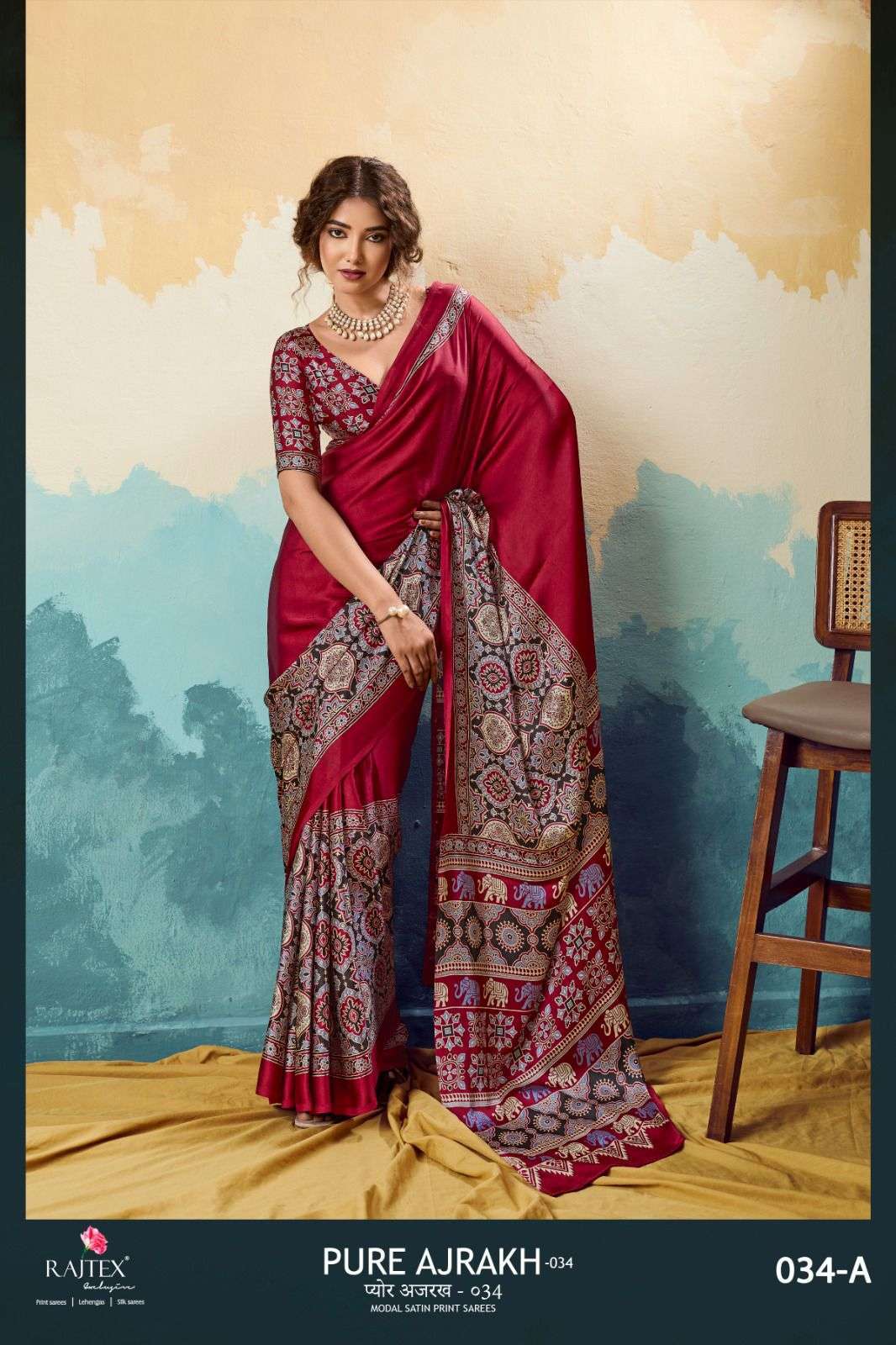 Rajtex Pure Ajrakh Vol 34 Daily Wear Saree Catalog Exporter