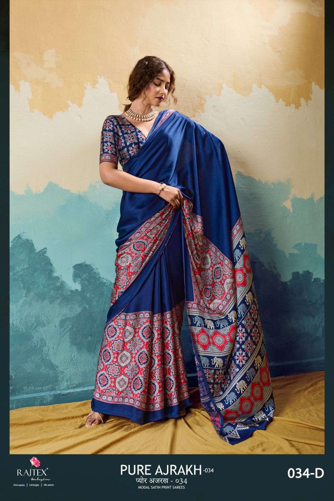 Rajtex Pure Ajrakh Vol 34 Daily Wear Saree Catalog Exporter