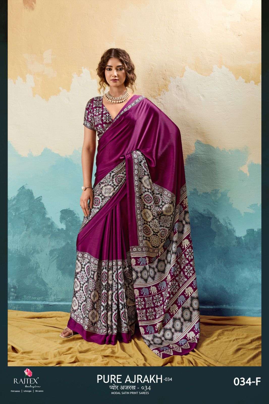 Rajtex Pure Ajrakh Vol 34 Daily Wear Saree Catalog Exporter