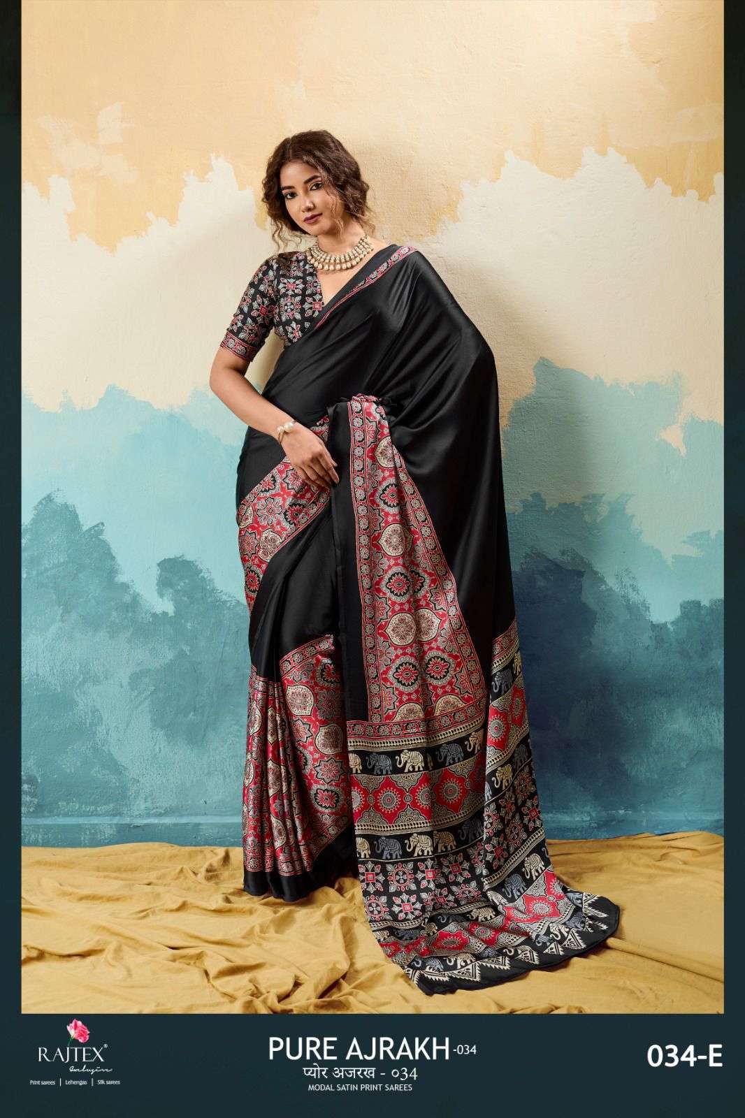 Rajtex Pure Ajrakh Vol 34 Daily Wear Saree Catalog Exporter