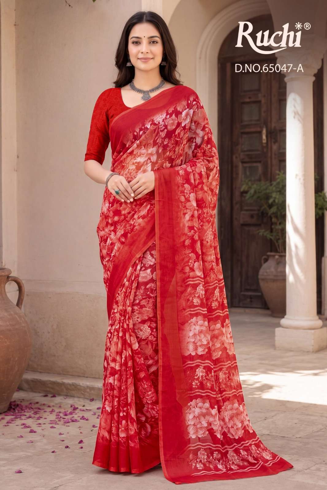 Ruchi Saree Saffron Chiffon Vol 276 Daily Wear Saree Catalog Exporter