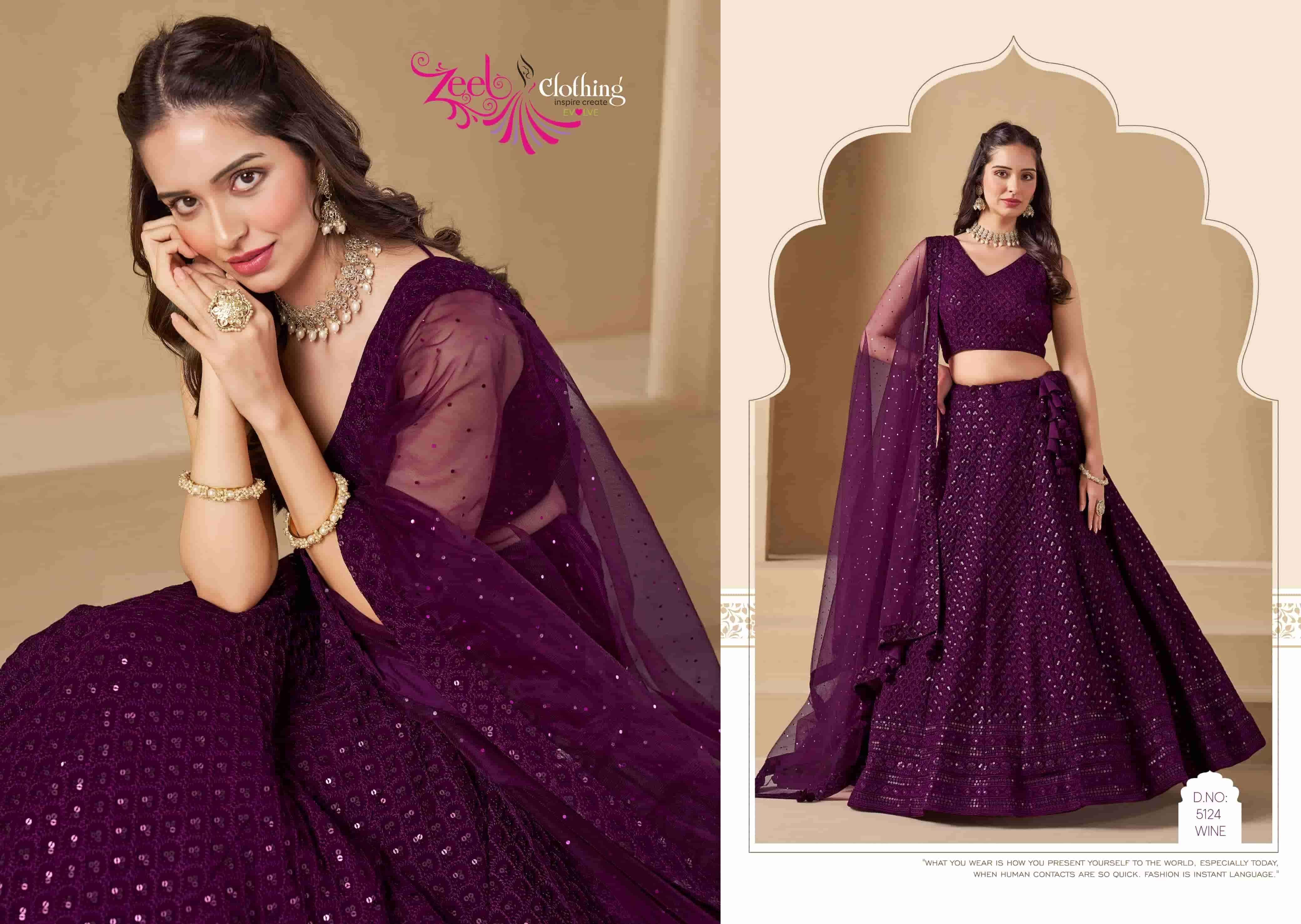 Zeel Clothing Florance Vol 1 5124 Colors Designer Lehenga Choli Partywear Collection