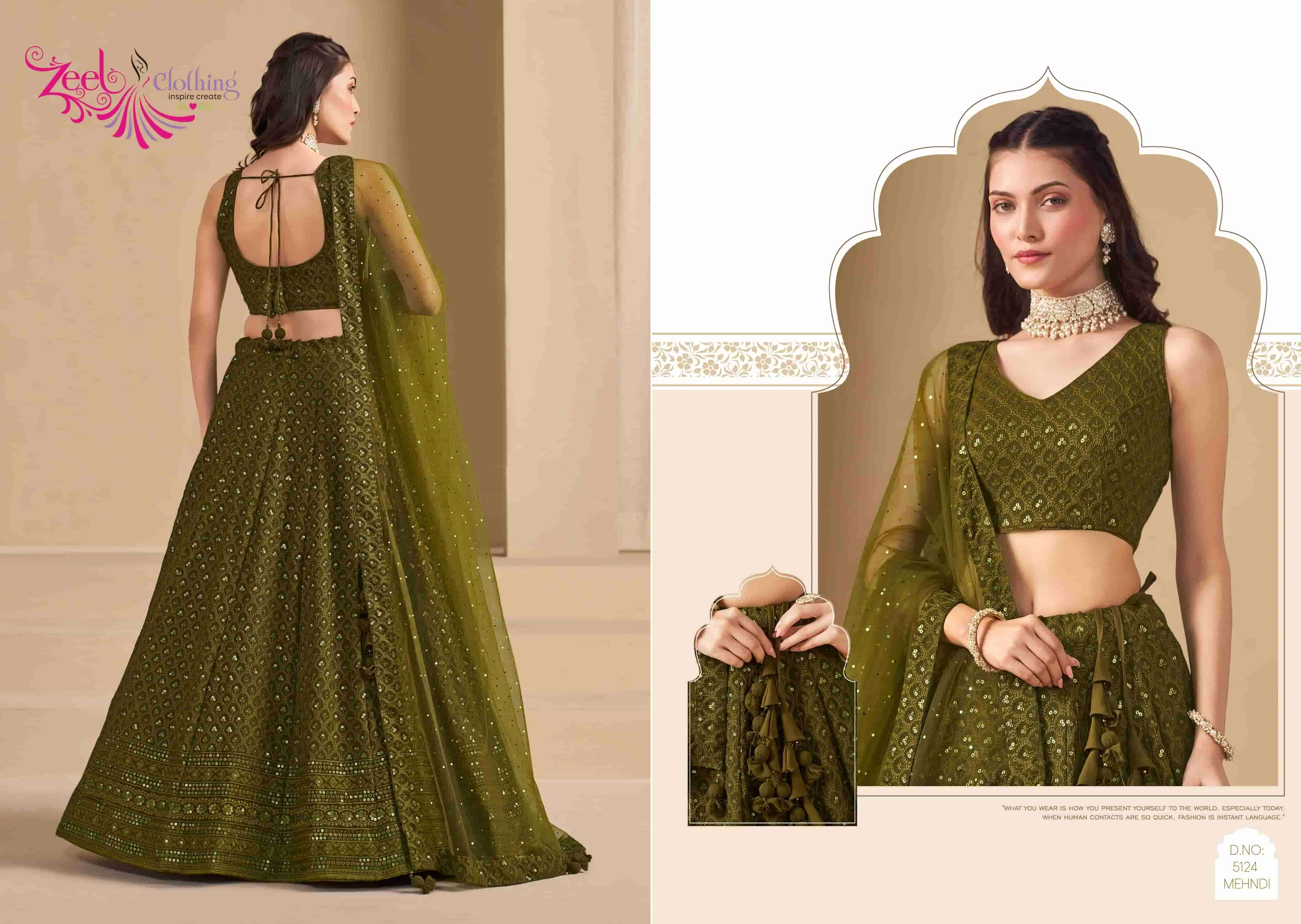 Zeel Clothing Florance Vol 1 5124 Colors Designer Lehenga Choli Partywear Collection