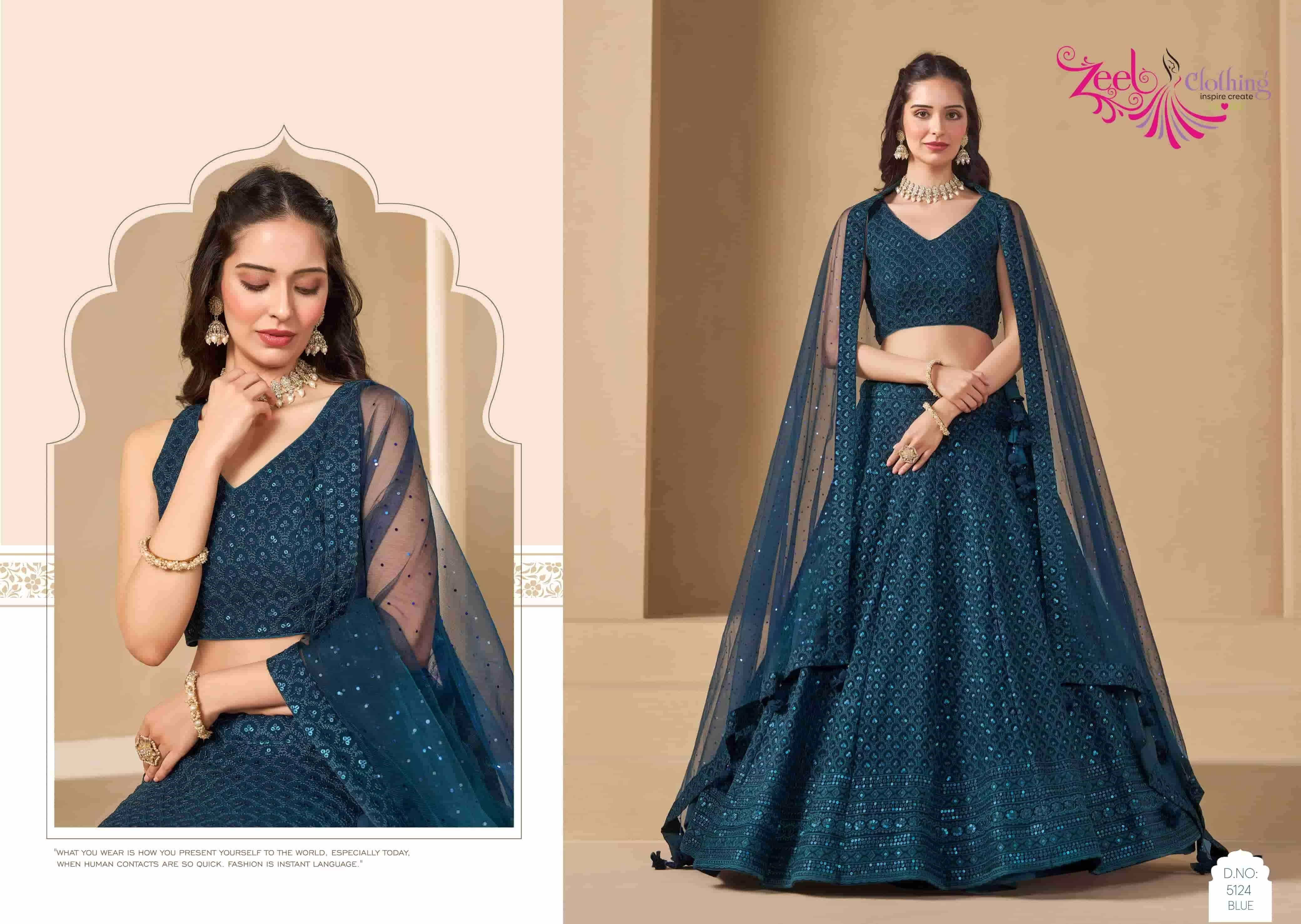 Zeel Clothing Florance Vol 1 5124 Colors Designer Lehenga Choli Partywear Collection