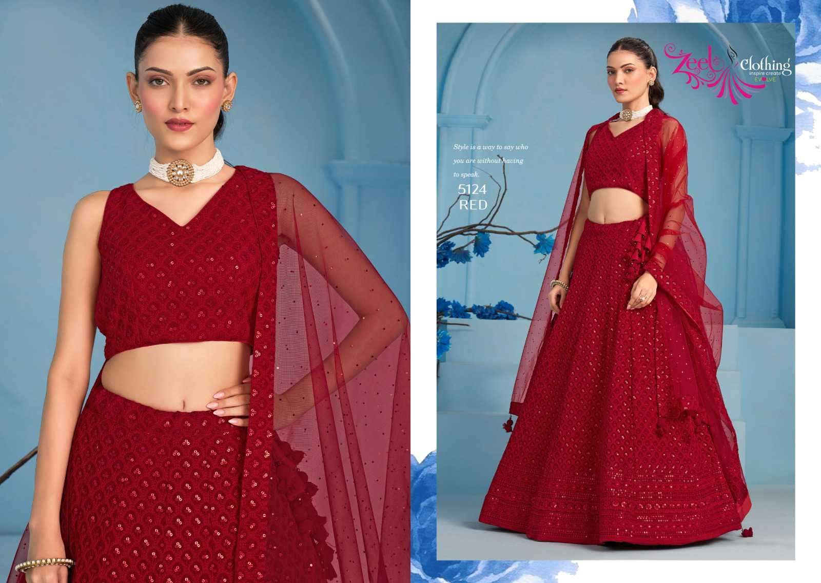 Zeel Clothing Florance Vol 3 5124 Colors Fancy Wedding Lehenga Collection At Wholesale