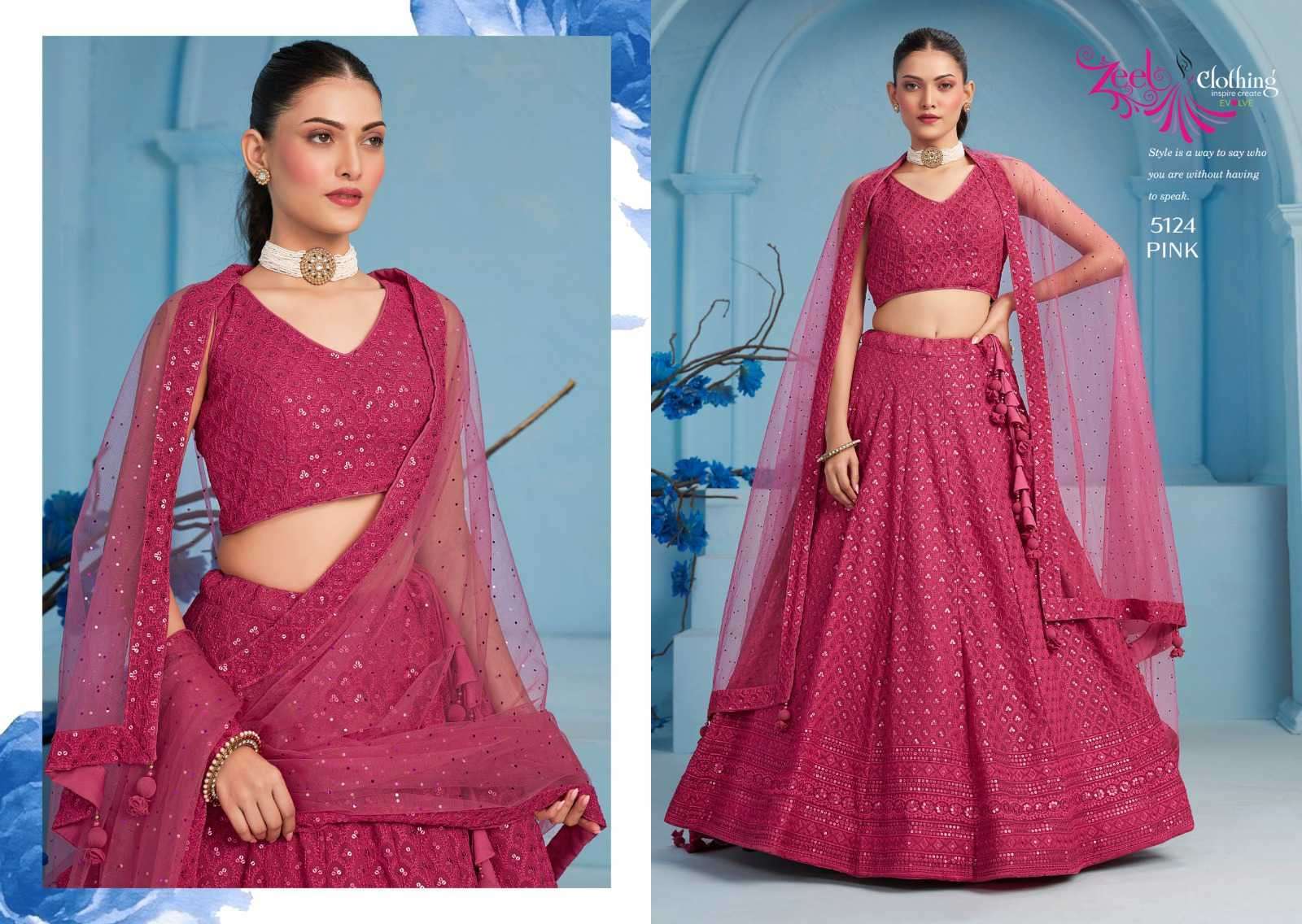 Zeel Clothing Florance Vol 3 5124 Colors Fancy Wedding Lehenga Collection At Wholesale