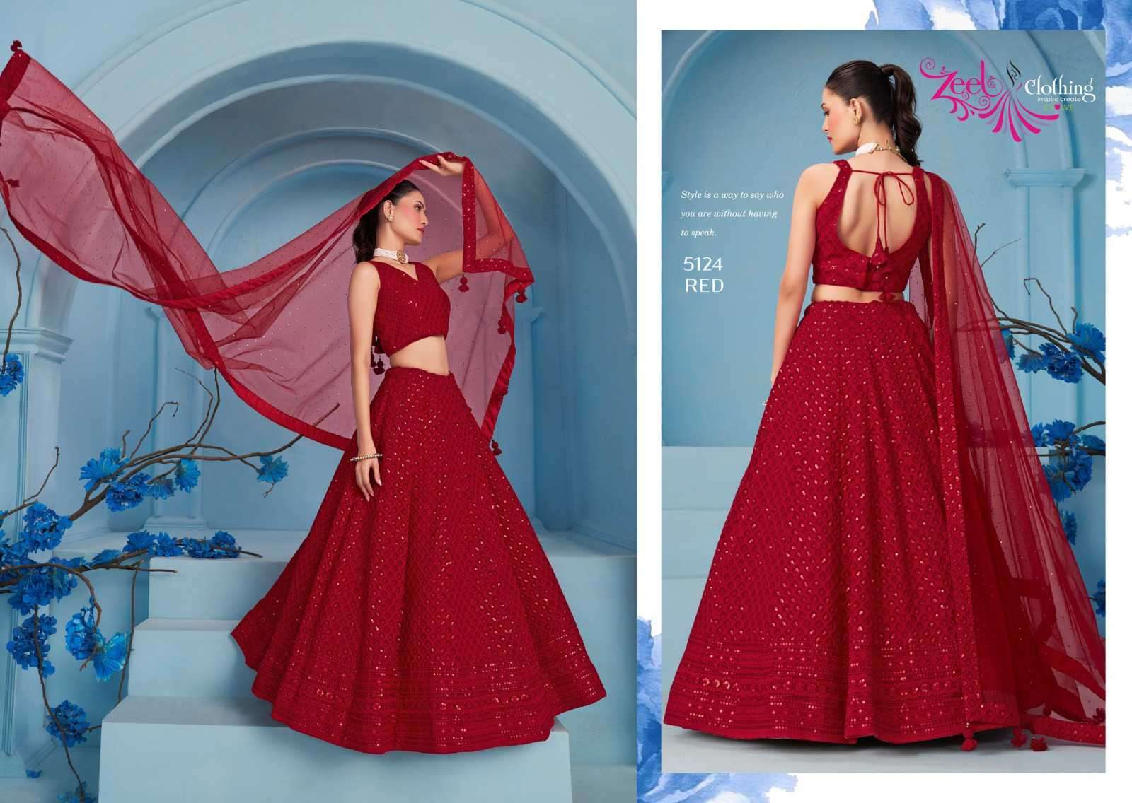 Zeel Clothing Florance Vol 3 5124 Colors Fancy Wedding Lehenga Collection At Wholesale