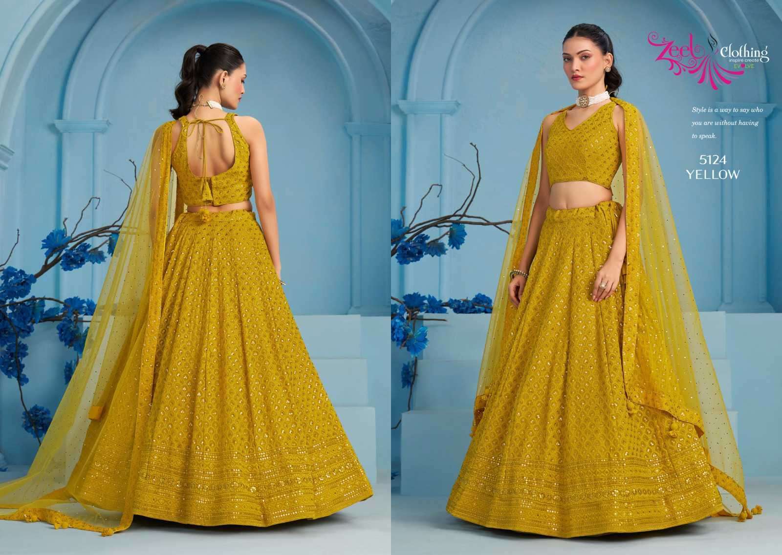 Zeel Clothing Florance Vol 3 5124 Colors Fancy Wedding Lehenga Collection At Wholesale