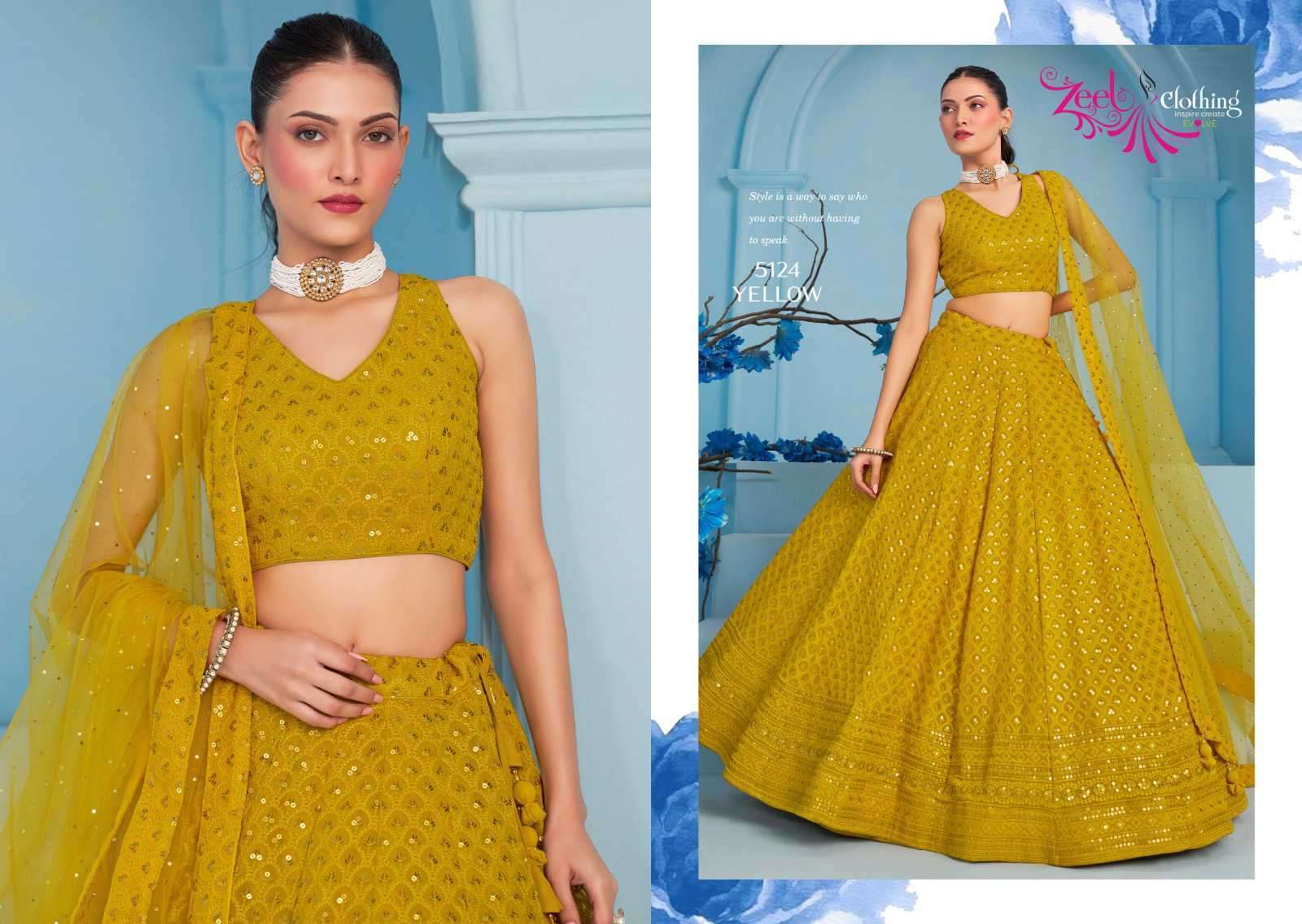 Zeel Clothing Florance Vol 3 5124 Colors Fancy Wedding Lehenga Collection At Wholesale