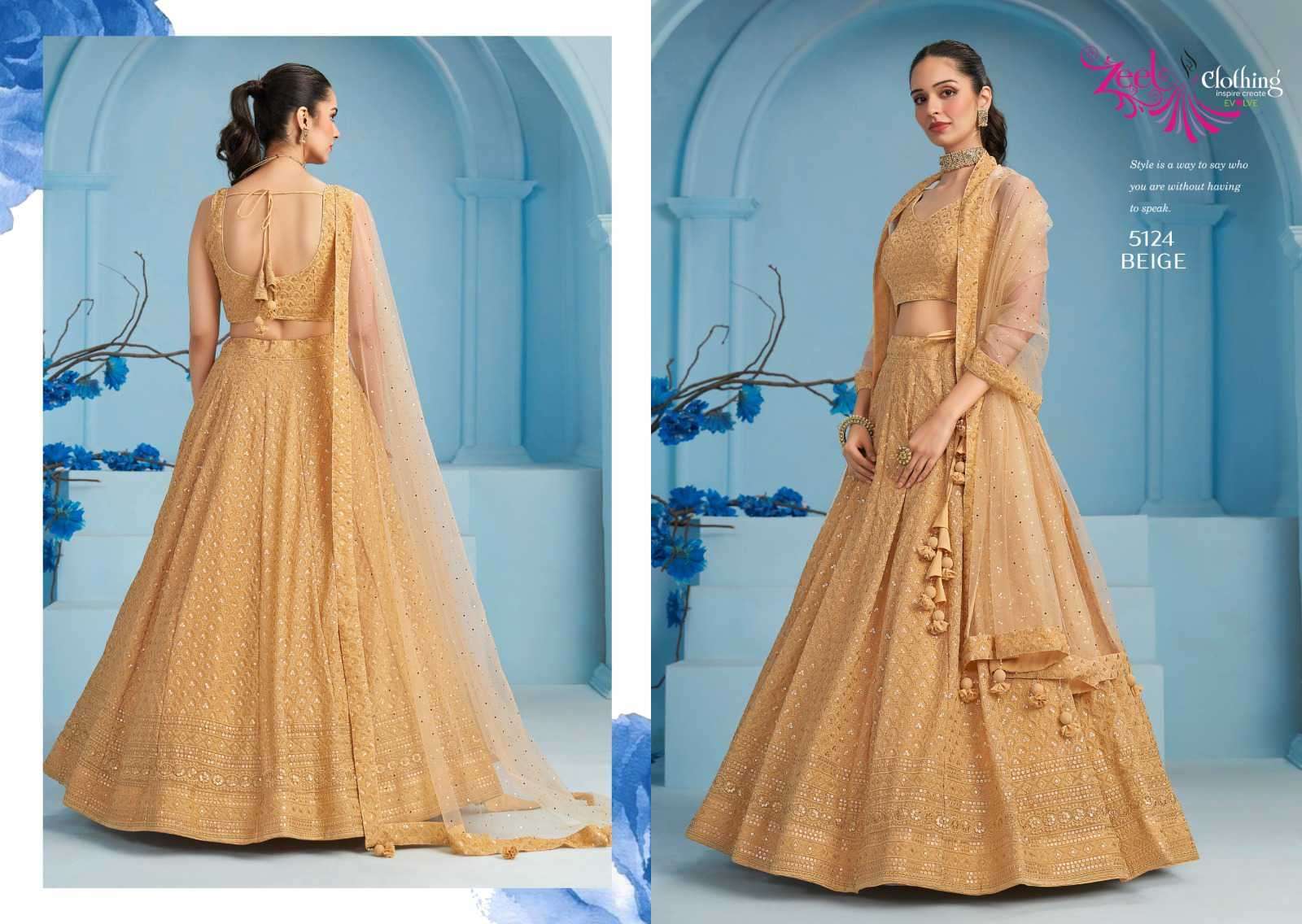 Zeel Clothing Florance Vol 3 5124 Colors Fancy Wedding Lehenga Collection At Wholesale