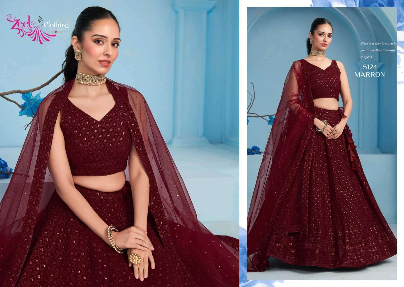 Zeel Clothing Florance Vol 3 5124 Colors Fancy Wedding Lehenga Collection At Wholesale