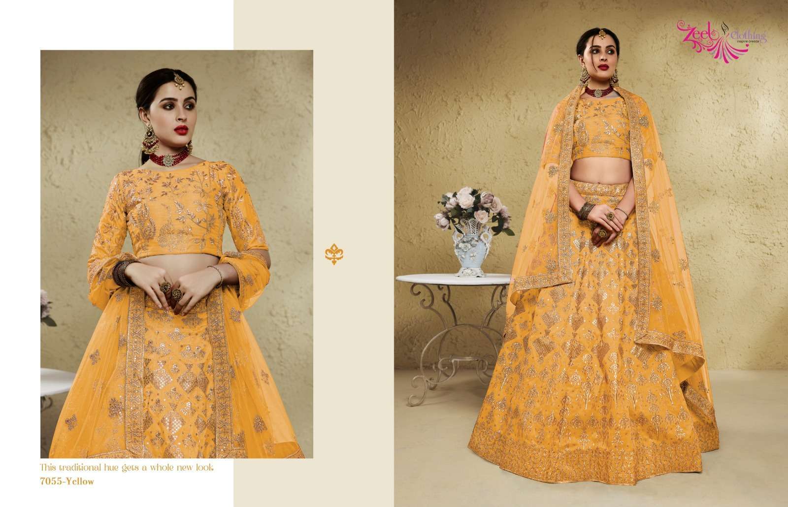 Zeel Clothing Inaya 7055 Colors Art Silk Lehenga Collection