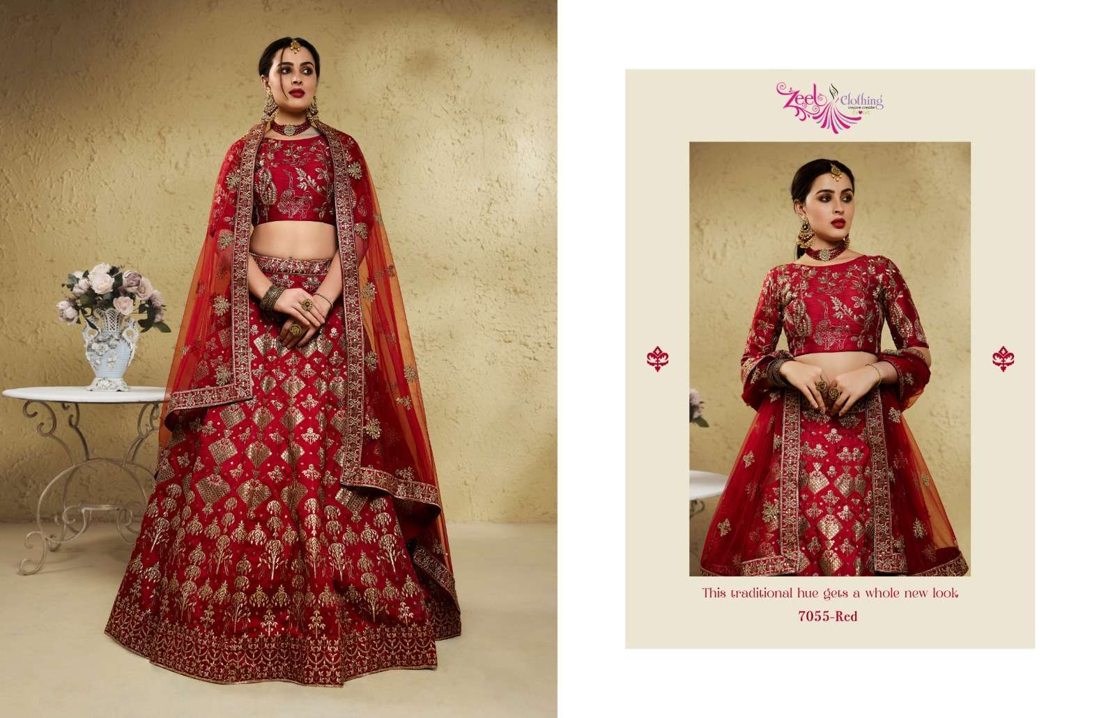 Zeel Clothing Inaya 7055 Colors Art Silk Lehenga Collection