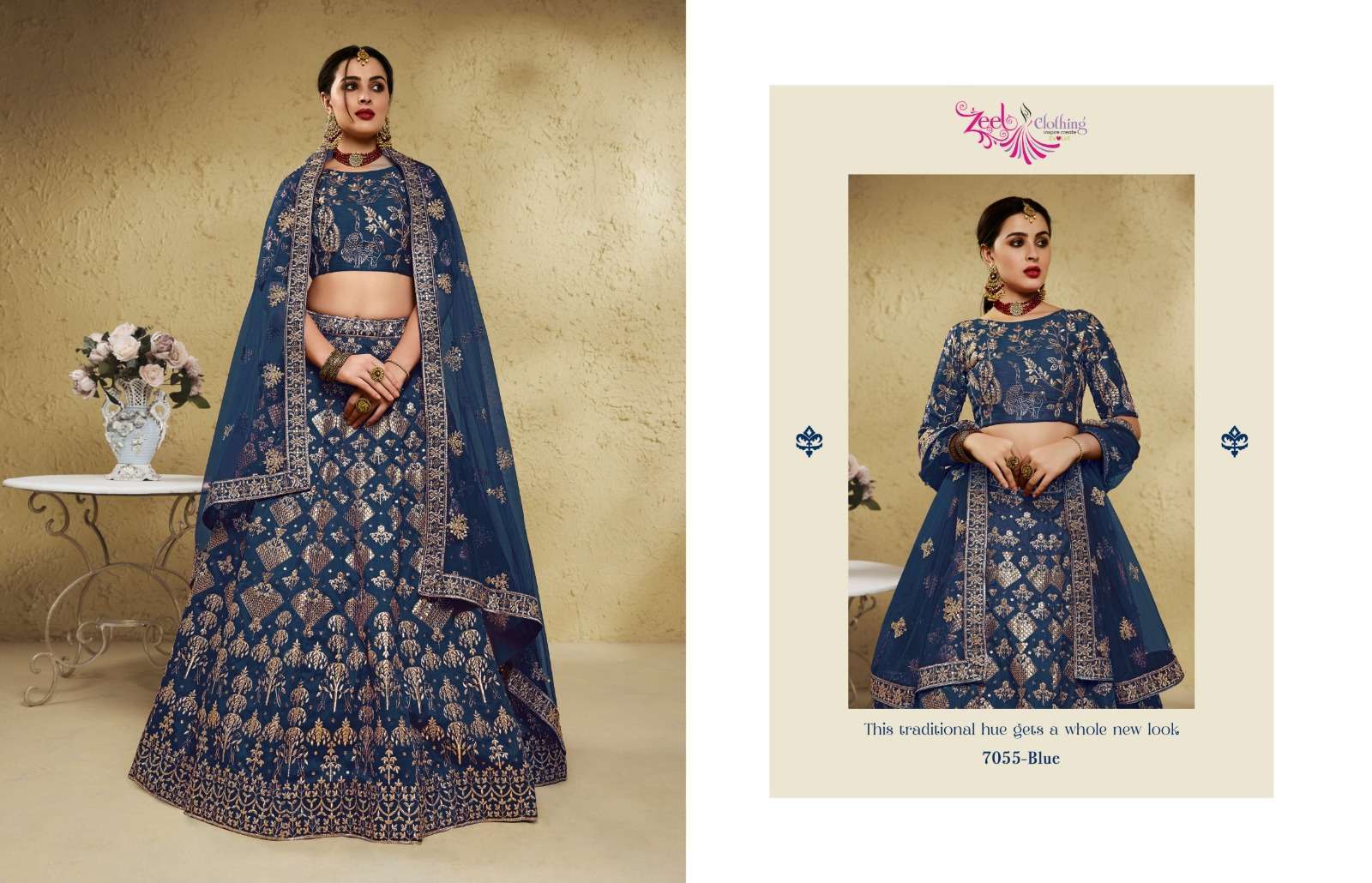 Zeel Clothing Inaya 7055 Colors Art Silk Lehenga Collection