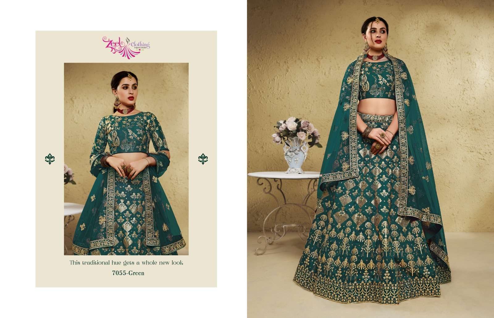 Zeel Clothing Inaya 7055 Colors Art Silk Lehenga Collection