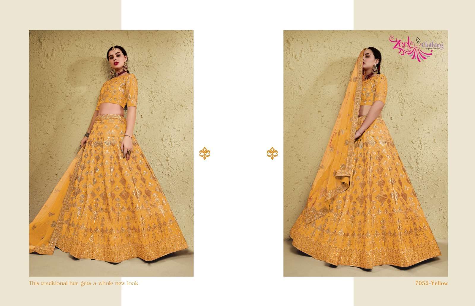 Zeel Clothing Inaya 7055 Colors Art Silk Lehenga Collection