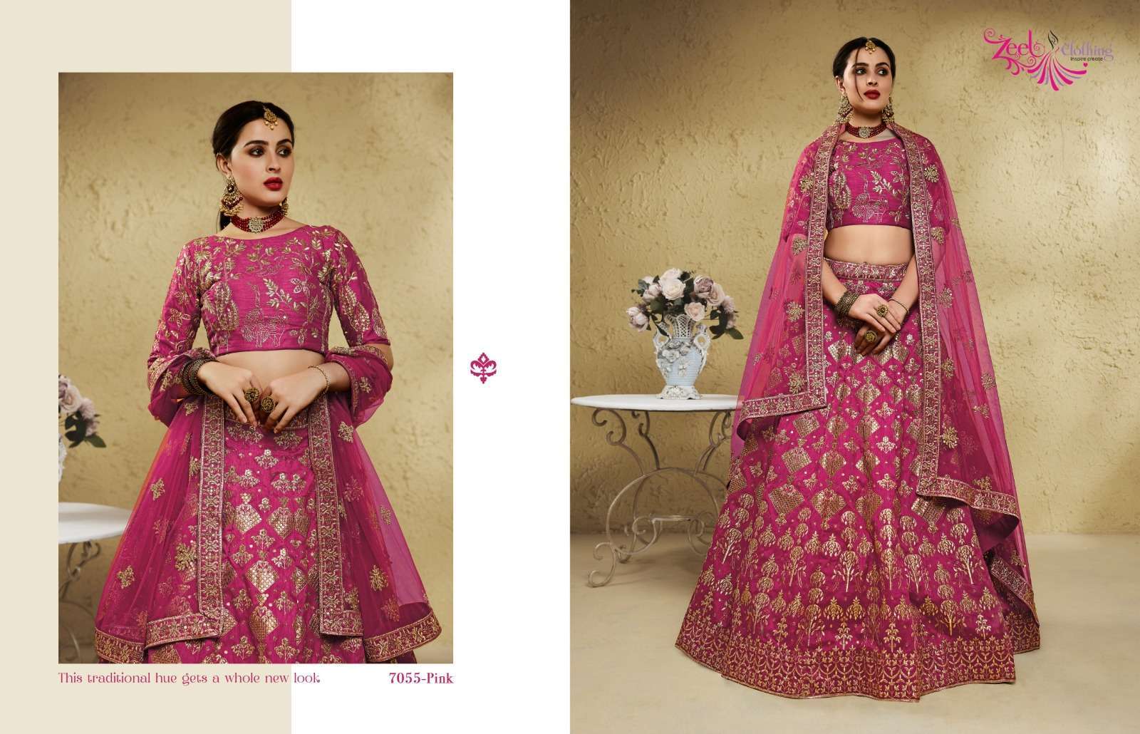 Zeel Clothing Inaya 7055 Colors Art Silk Lehenga Collection