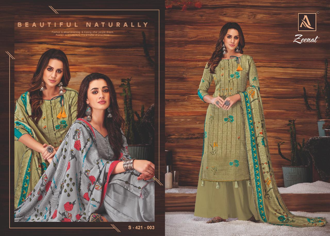 Alok Presents Zeenat Daily Wear Pashmina Digital Printed Plazzo Style Salwar Suit Catalog Wholesaler