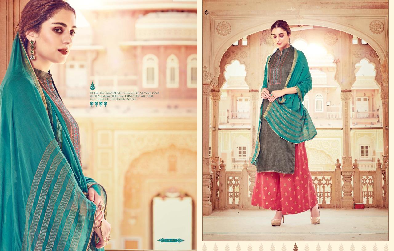 Sargam Print Presents Netra Pure Zam Negative Print With Designer Embroidery Work With Plazzo Style Collection