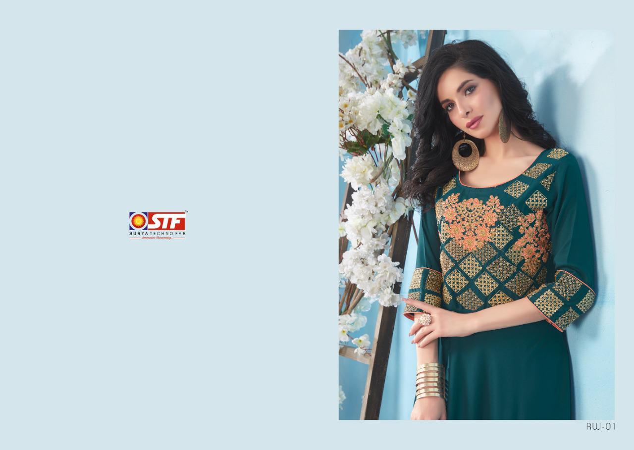 Stf Presents Riwaaz Party Wear Embroidery Work Gown Wholesaler