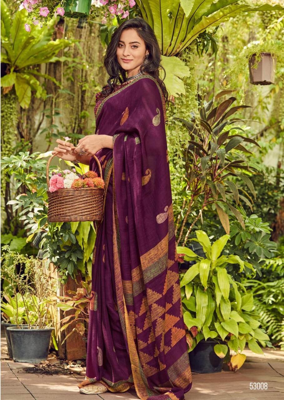 Lt Sarees Presents Nargish Traditional Wear Printed Sarees Catalog Wholesalaer