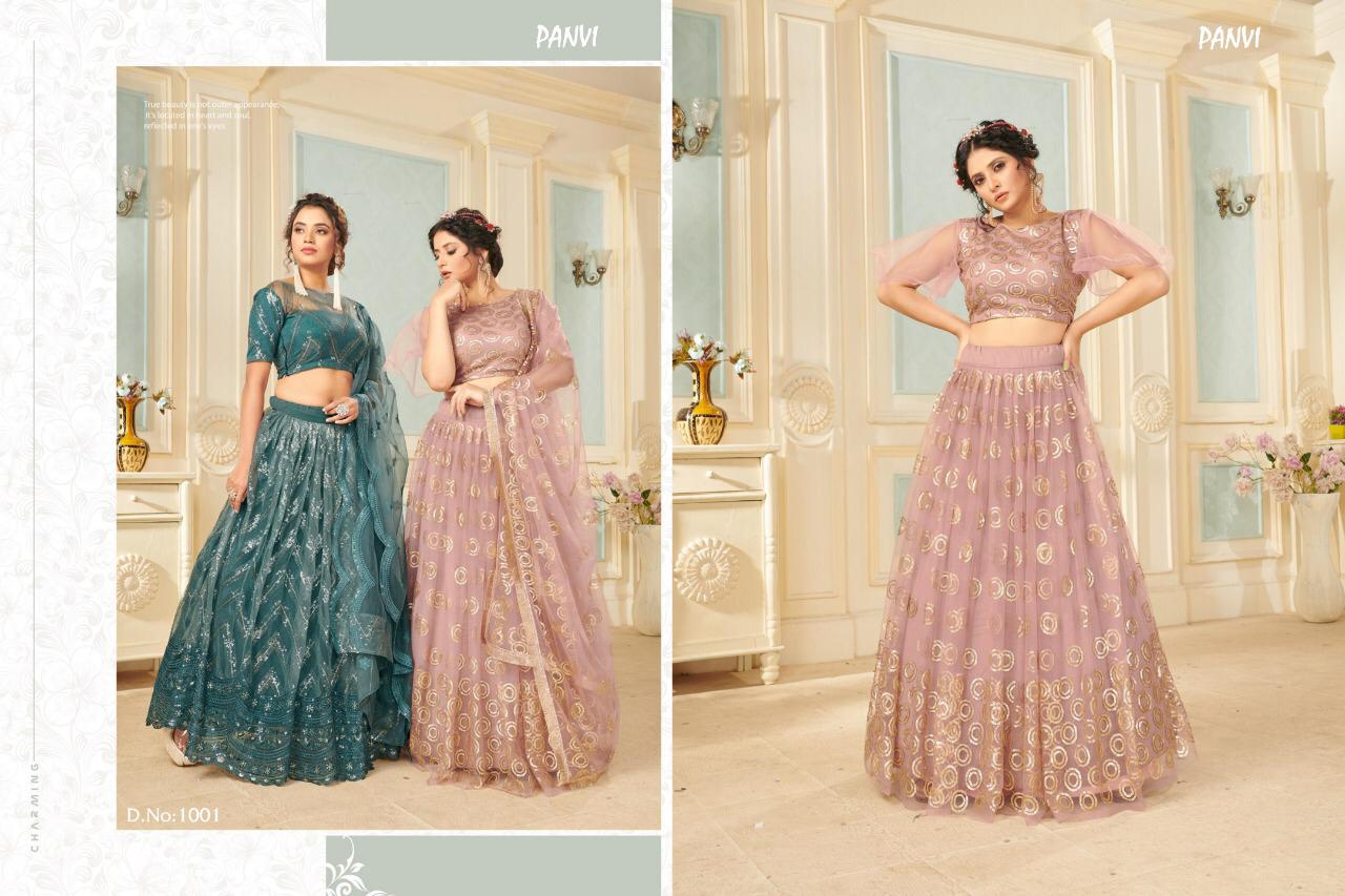 Panvi Presents Glamour Vol-1 Soft Net Exclusive Designer Lehenga Choli Catalog Collection