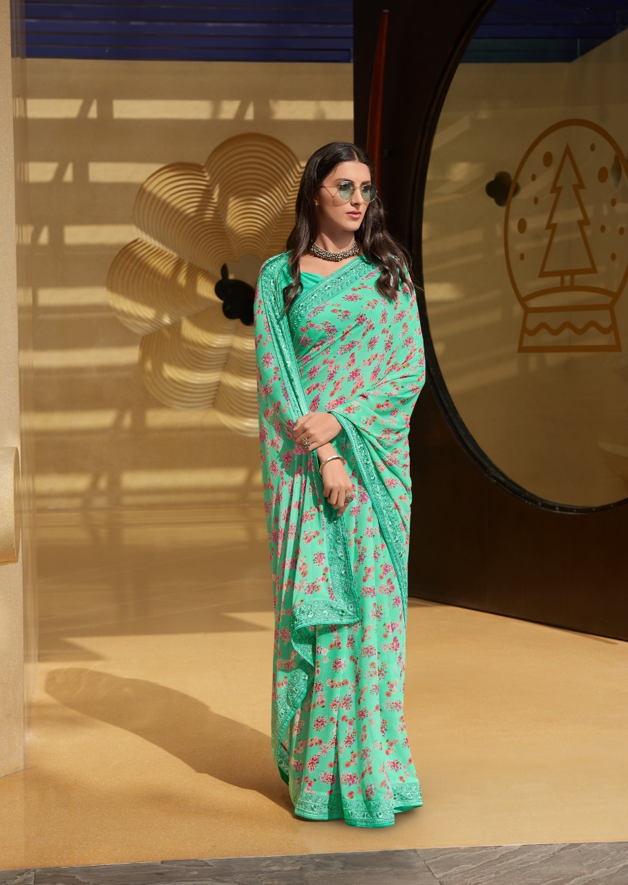 Kashvi Presents Mirai 1001 To 1010 Series Fancy Georgette With Printed ...