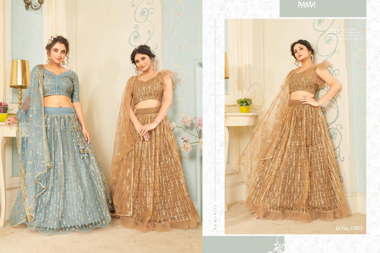 Panvi Presents Glamour Vol-1 Soft Net Exclusive Designer Lehenga Choli Catalog Collection