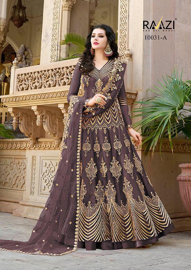 Rama Presents Raazi Aroos Colorplus 10031 Hit Heavy Designer Party Wear Gown Catalog Wholesaler