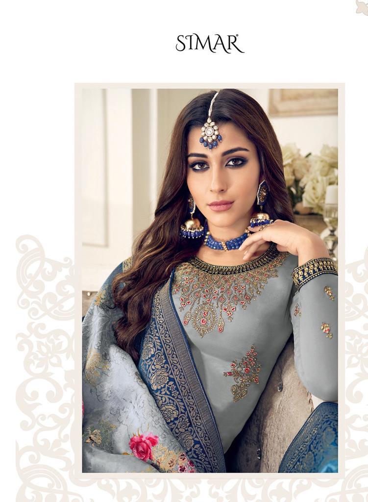 Glossy Presents Meher Nx Beautiful Designer Straight With Fancy Printed Duppata Salwar Kameez Wholesaler