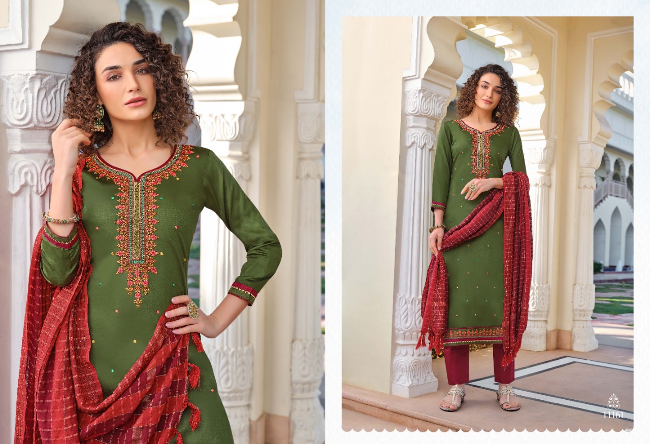 Kessi Presents Uphaar Cotton Satin With Work Salwar Suit Wholesaler