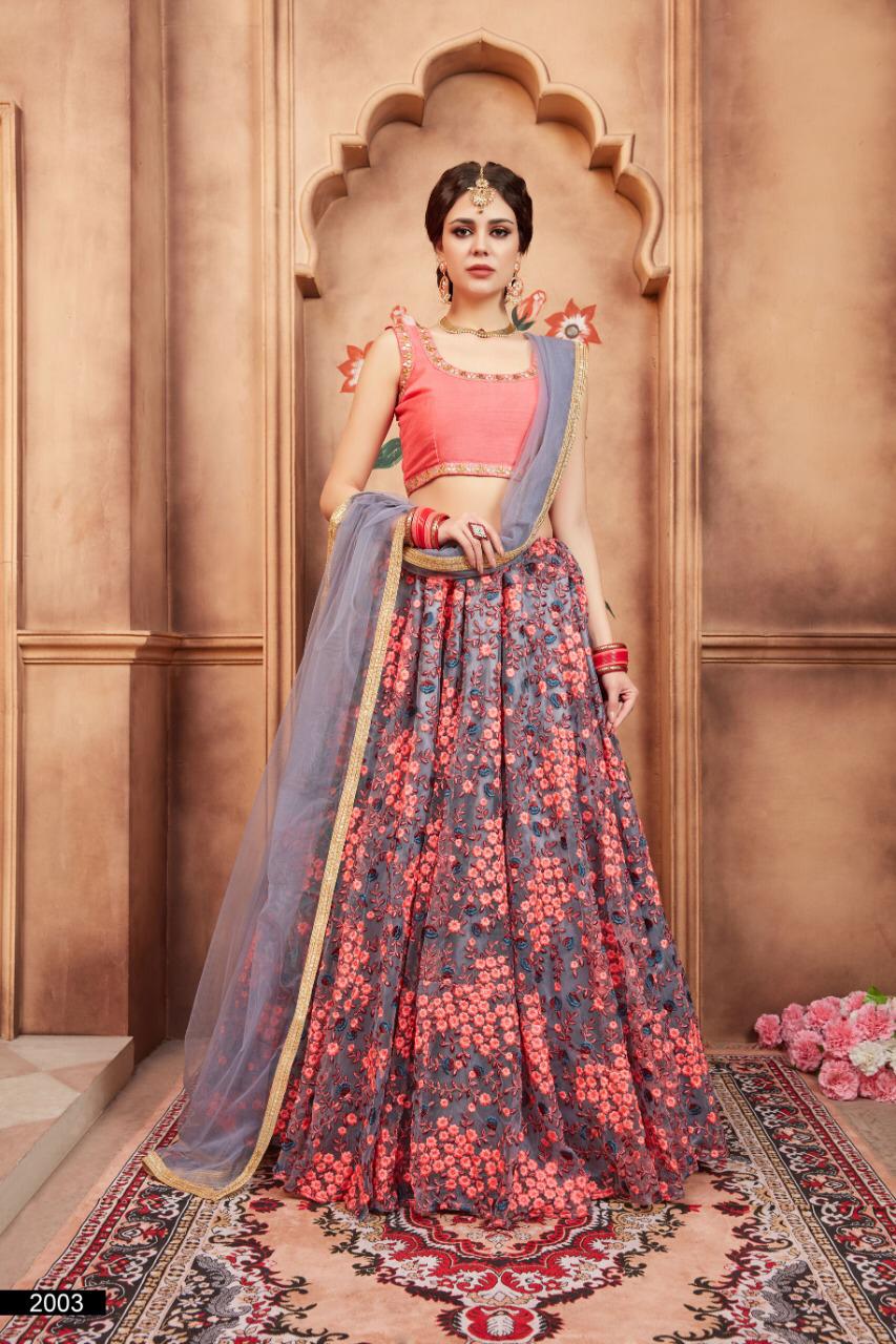 Arya Design Presents Florals Vol-2 2001 To 2012 Series Exclusive Designer Semi Bridal Lehenga Choli Catalog Wholesaler