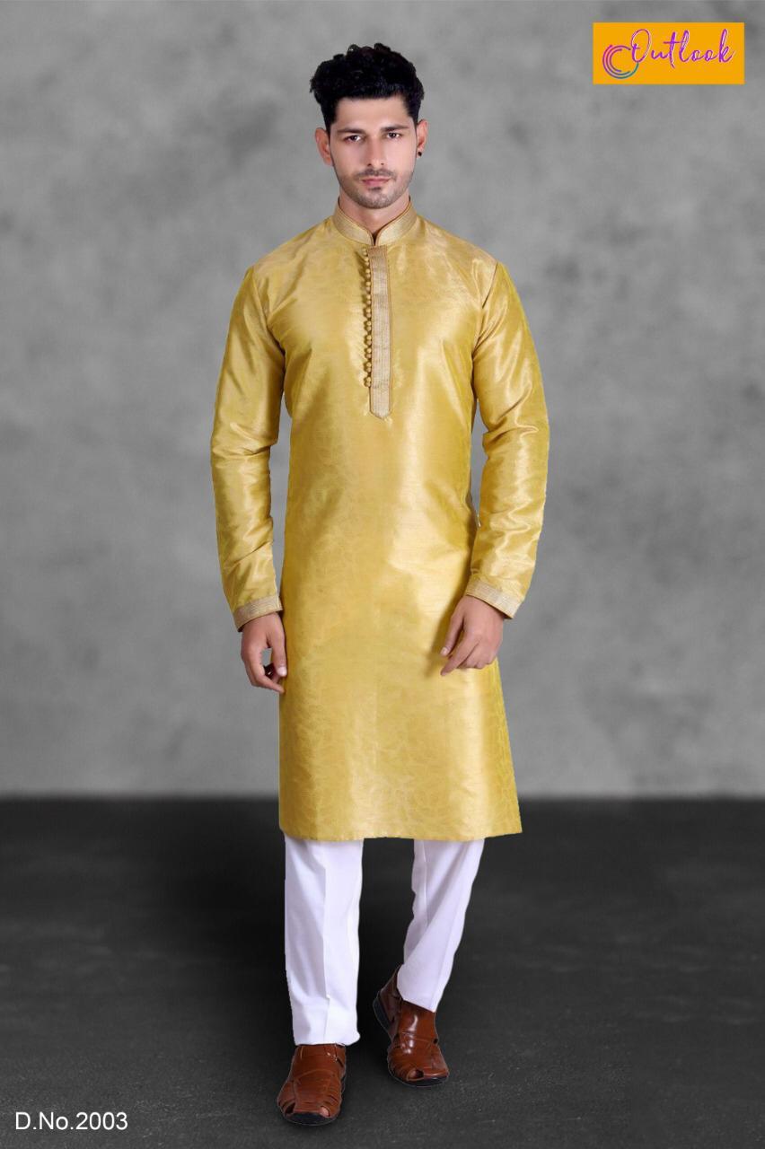 Outlook Presents Vol-2 F New Designer Embroidery And Lace Work Mens Wear Kurta Pajama Collection