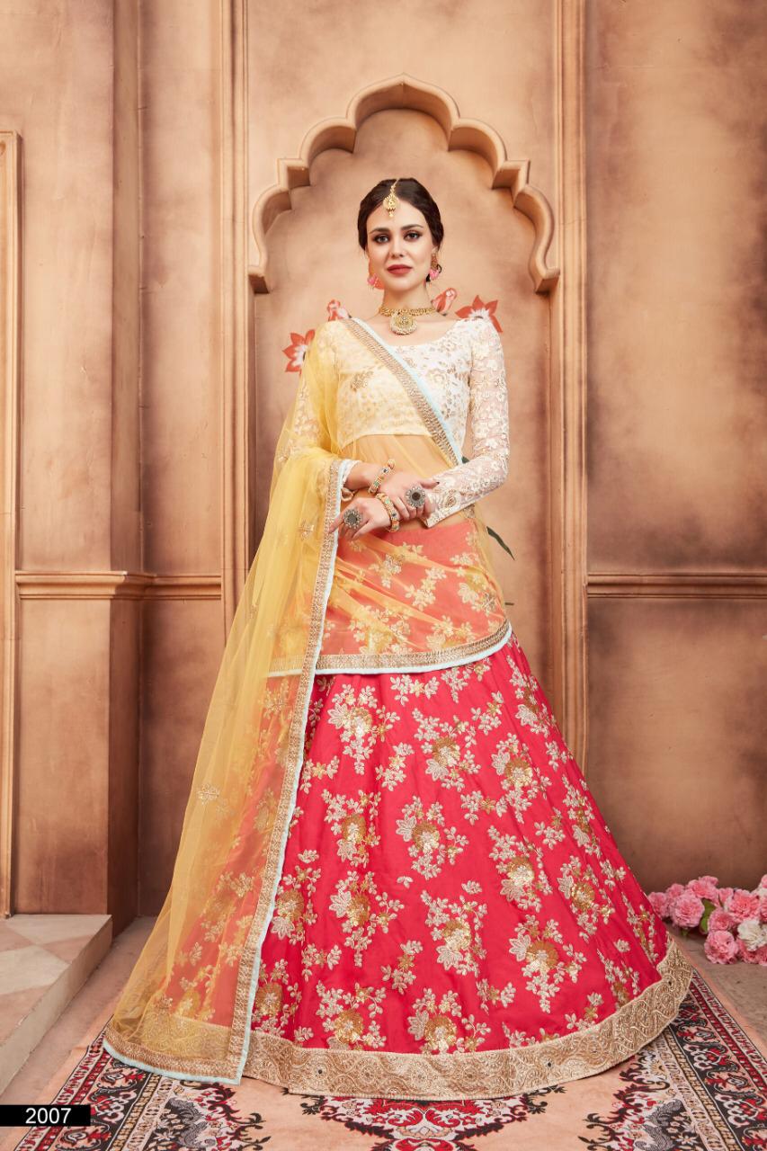 Arya Design Presents Florals Vol-2 2001 To 2012 Series Exclusive Designer Semi Bridal Lehenga Choli Catalog Wholesaler