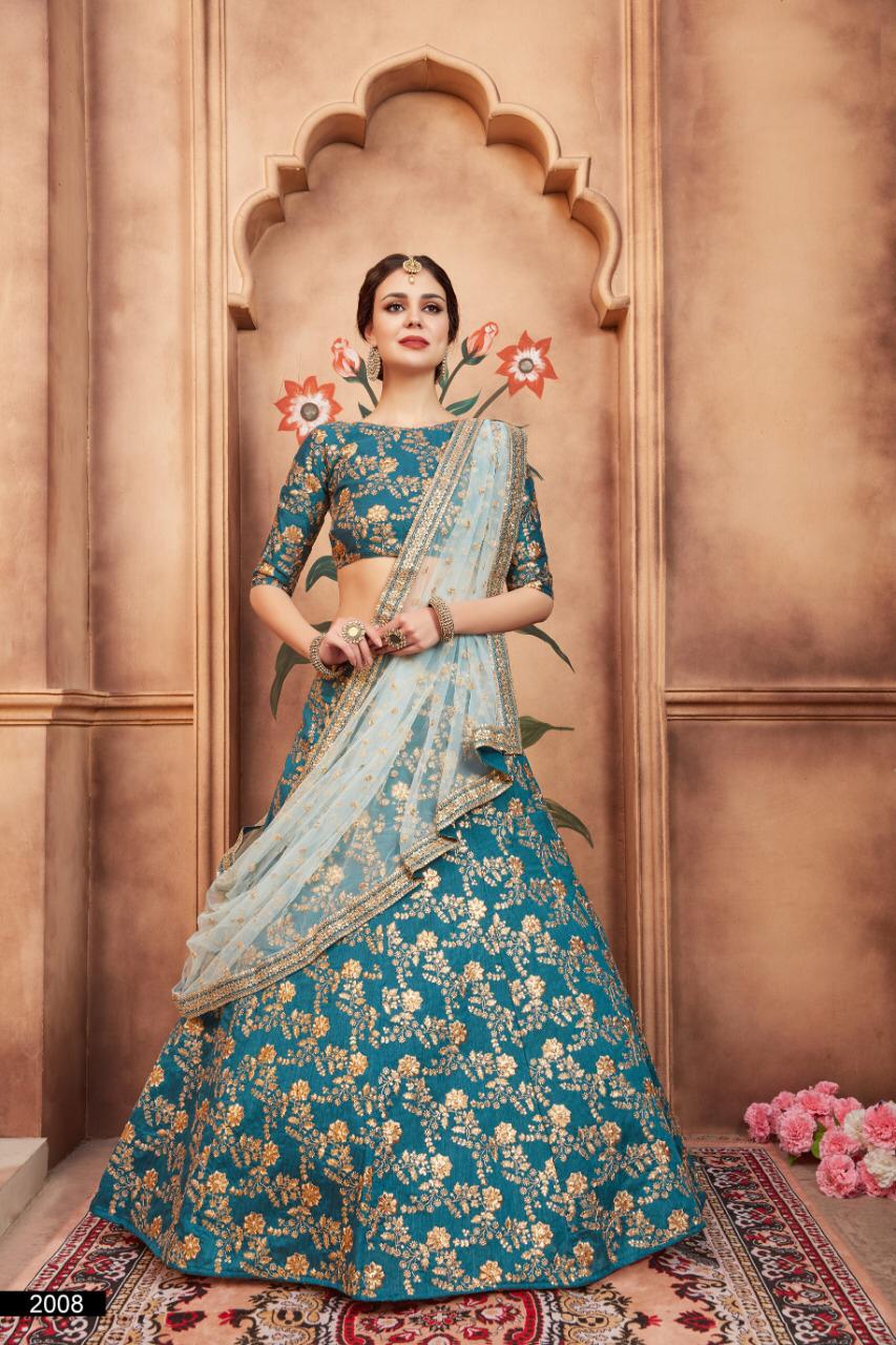 Arya Design Presents Florals Vol-2 2001 To 2012 Series Exclusive Designer Semi Bridal Lehenga Choli Catalog Wholesaler