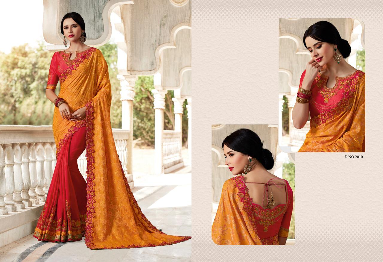 Kessi Fabrics Presents Mahotsav Two Tone Embroidery Work Sarees Collection