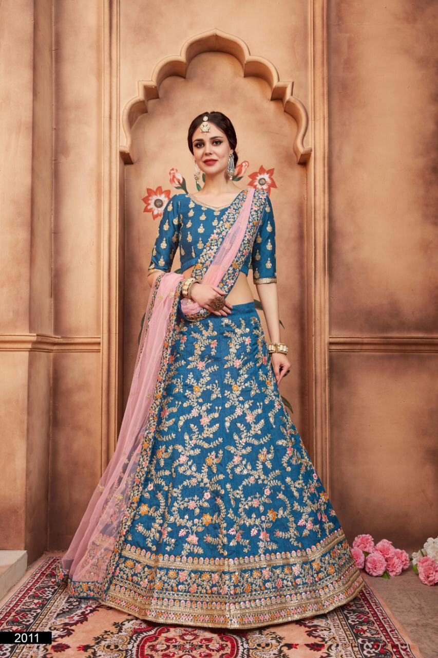 Arya Design Presents Florals Vol-2 2001 To 2012 Series Exclusive Designer Semi Bridal Lehenga Choli Catalog Wholesaler
