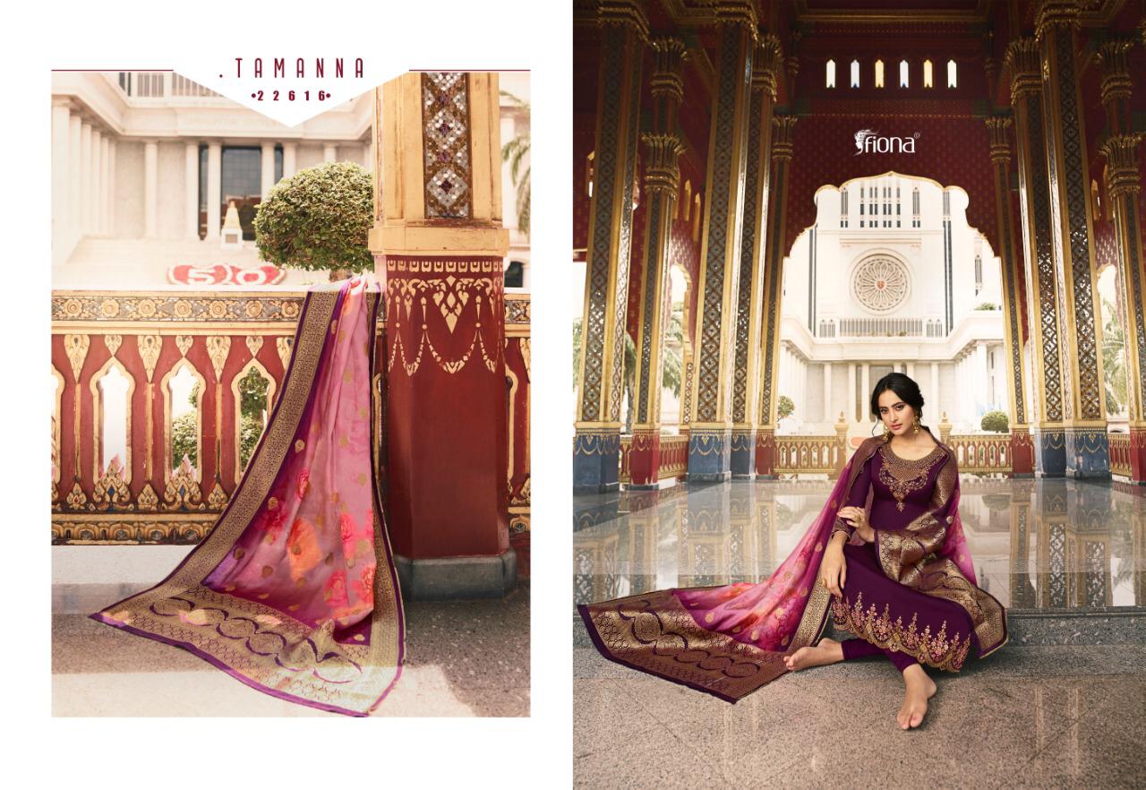 Fiona Presents Nyra Vol-1 Hit List Satin Georgette Straight Top With Exclusive Designer Pure Dolla Silk Digital Printed Duppatts Collection