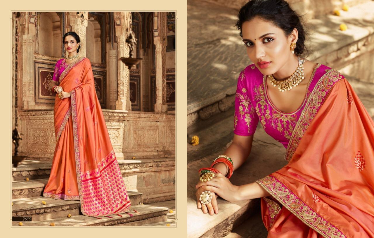 Kessi Presents Parneeta Party Wear Designer Heavy Banarasi Silk Jacquard Sarees Catalog Wholesaler