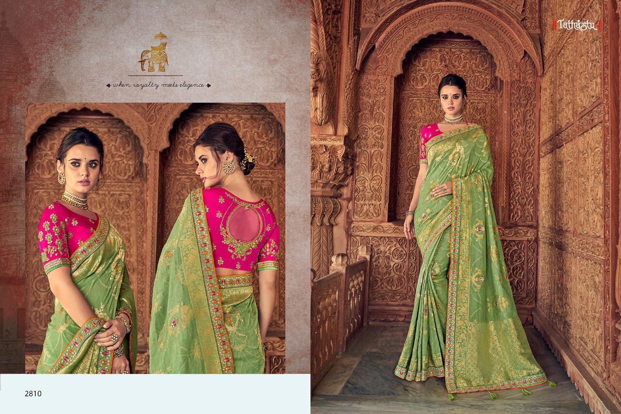 Tathastu Presents 2801 To 2810 Series Heavy Designer Bridal Wedding Sarees Catalog Wholesaler