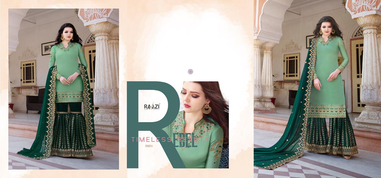 Rama Fashion Presents Razi 30017 To 30024 Designer Exclusive Pakistani Style Sharara Collection At Wholesale
