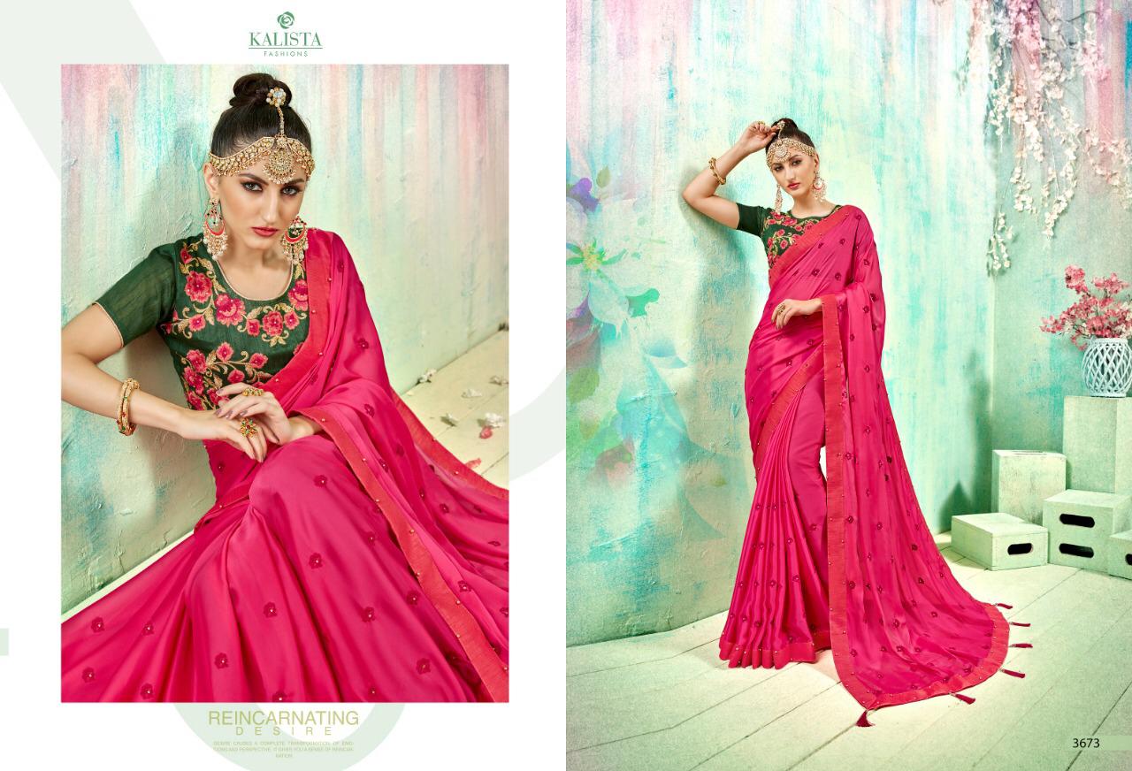 Kalista Presents Angels Designer Heavy Embroidery Work Blouse Sarees Catalog Wolesaler