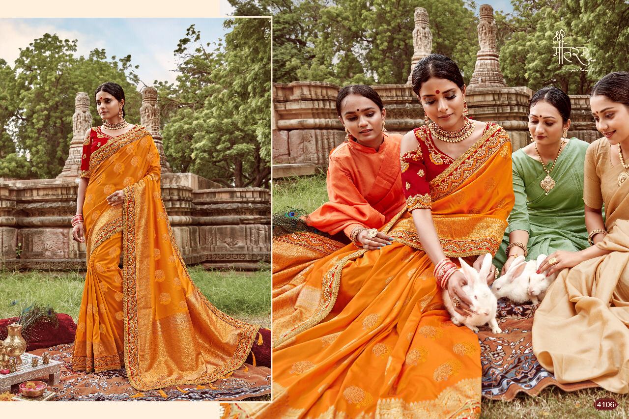 Shree Maataram Presents Vraj Vatika Weaving Silk Party Wear Heavy Look Sarees Wholesaler
