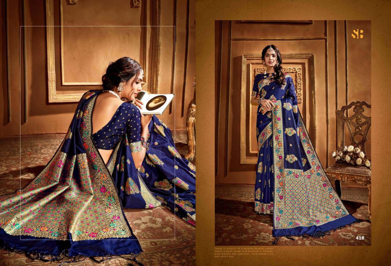 Radharani 401 To 424 By Shruti Beautiful Designer Marraige Wear Banarasi Silk Sarees Catalog Wholesaler
