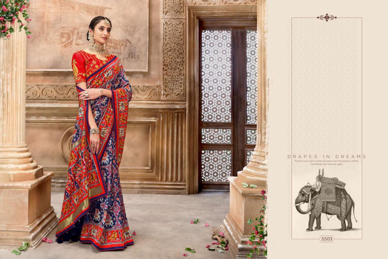 Mn House Presents Resham Dhaga 5501 To 5516 Series Bridal Designer Wedding Wear Patan Patola Pure Silk Sarees Catalog Wholesaler